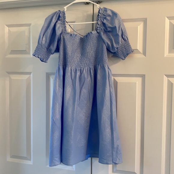 Light Blue Glitter Check Athena Nap Dress - Picture 3 of 4